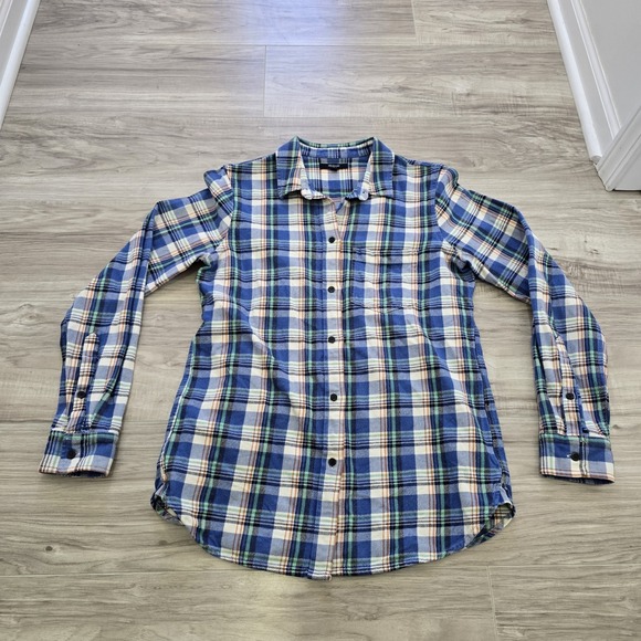 Madewell Tops - Madewell Top Womens Medium Flannel Plaid Button Front Long Sleeve Blue